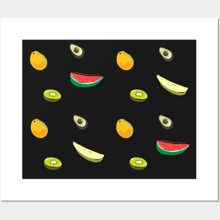 Funny fruits in suspension Posters and Art